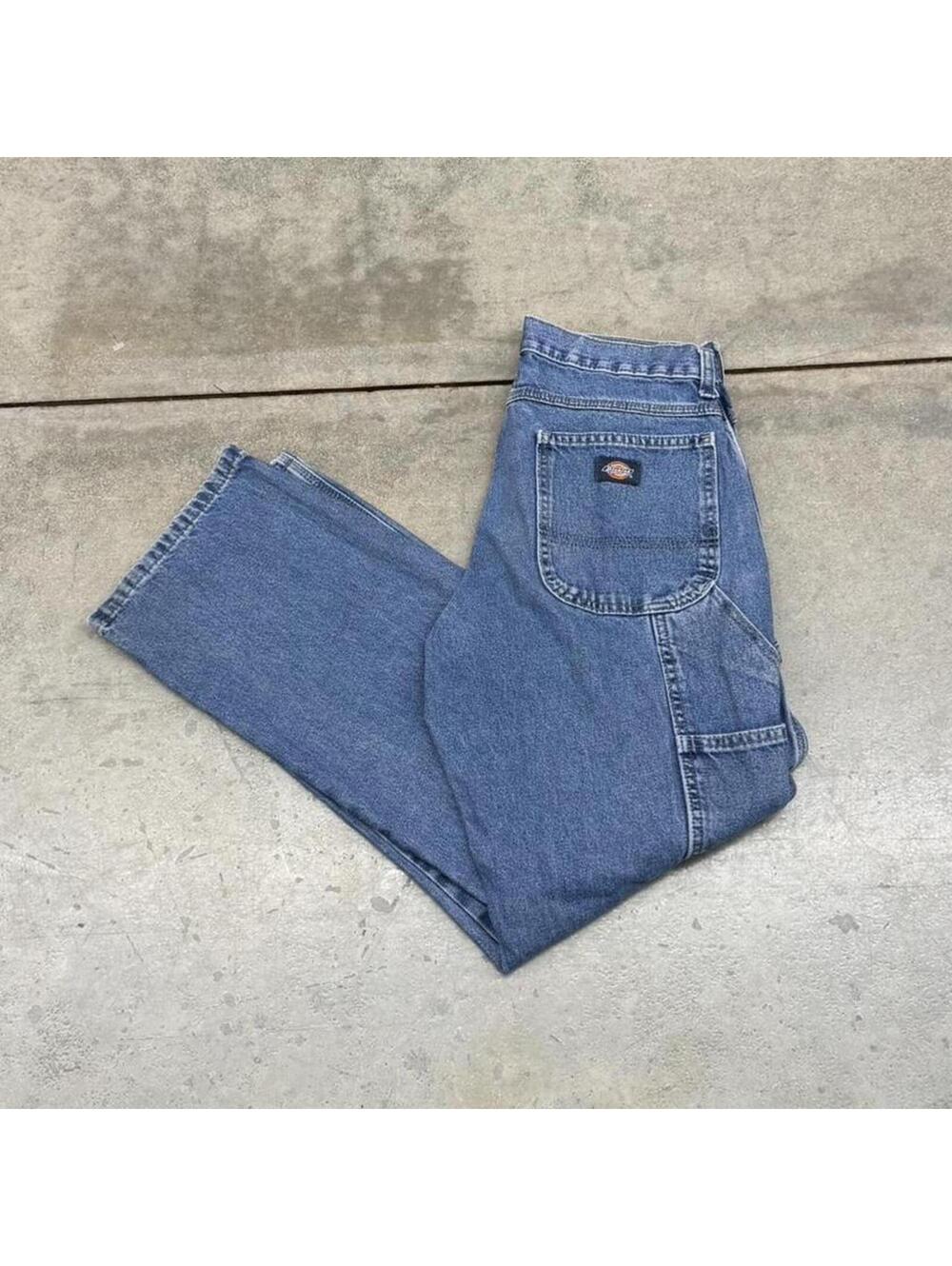 vintage dickies faded blue relaxed baggy fit jeans size 30 x 30